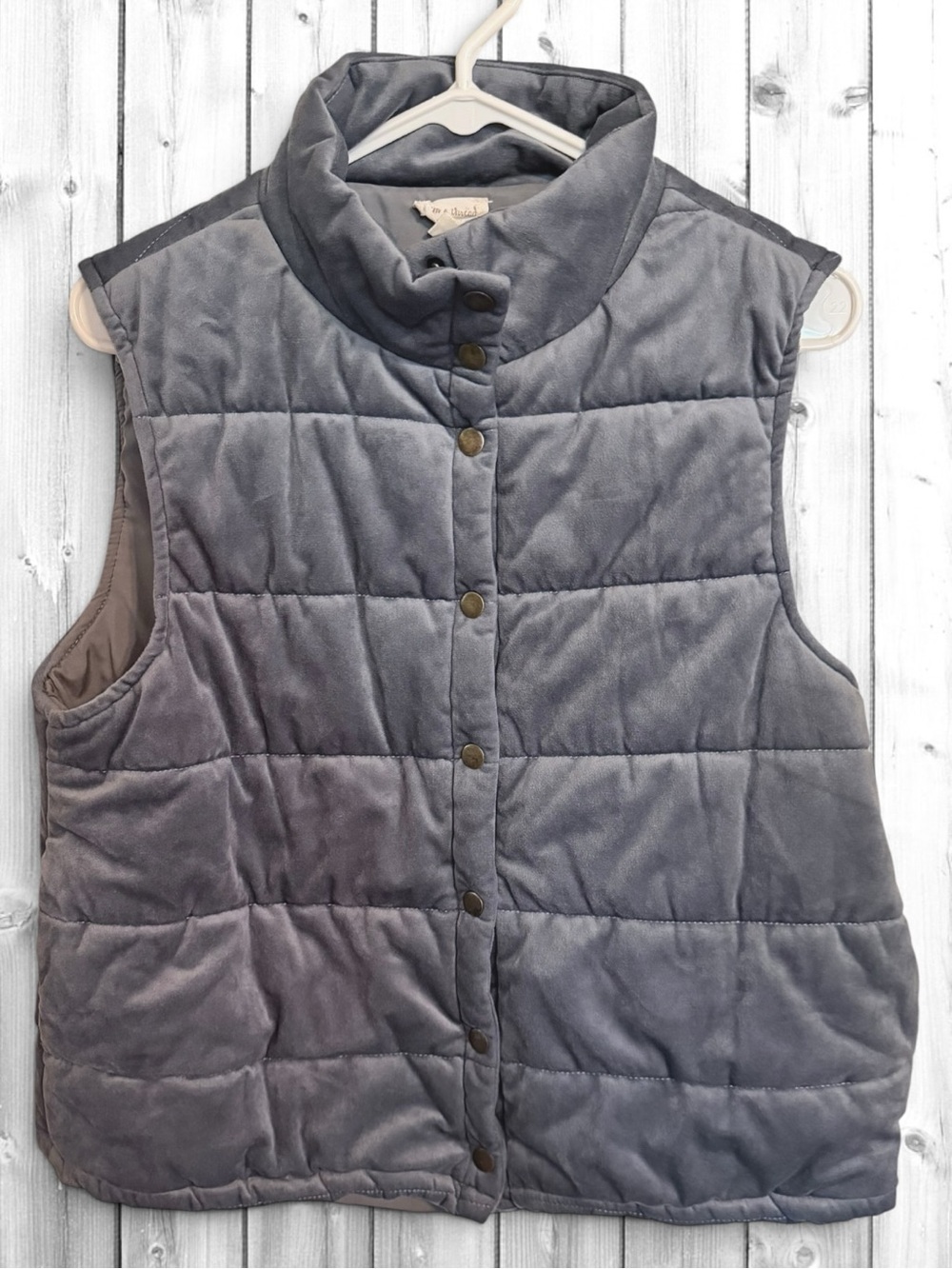 🌼Hem & Thread Quilted Sleeveless Puffer Vest - Gray